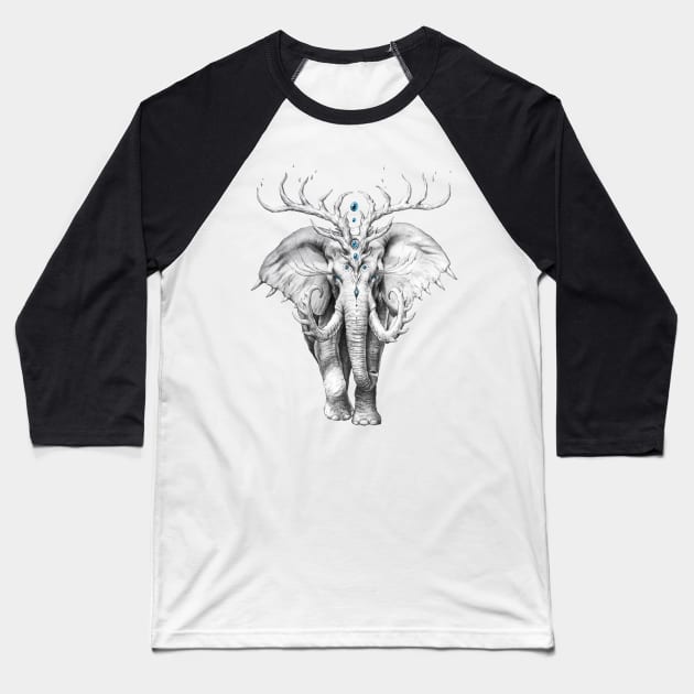 Elephant Soul Baseball T-Shirt by jojoesart